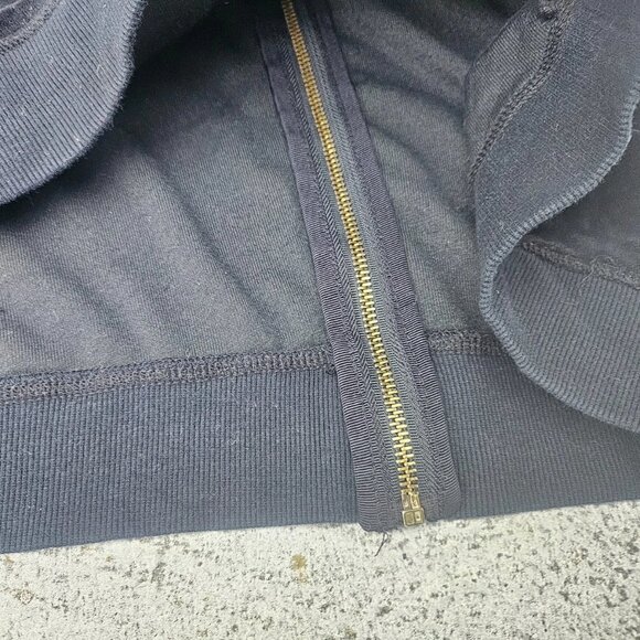 Vintage Hot Cotton Men Jacket Black Velvet Long Sleeve Velour Zip Up Size L - Picture 9 of 11